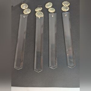 4 - 7 "VINTAGE "COLONIAL" SHAPED CLEAR GLASS PRISM CRYSTAL CHANDELIER PART